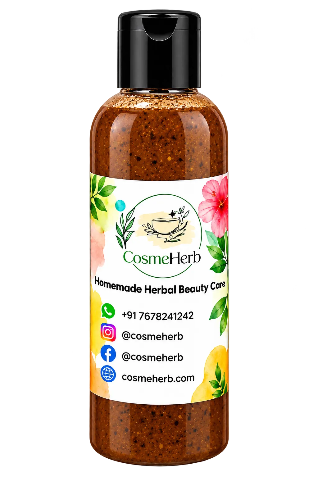 CosmeHerb Homemade Herbal Hair Wash Or Shampoo Bottle